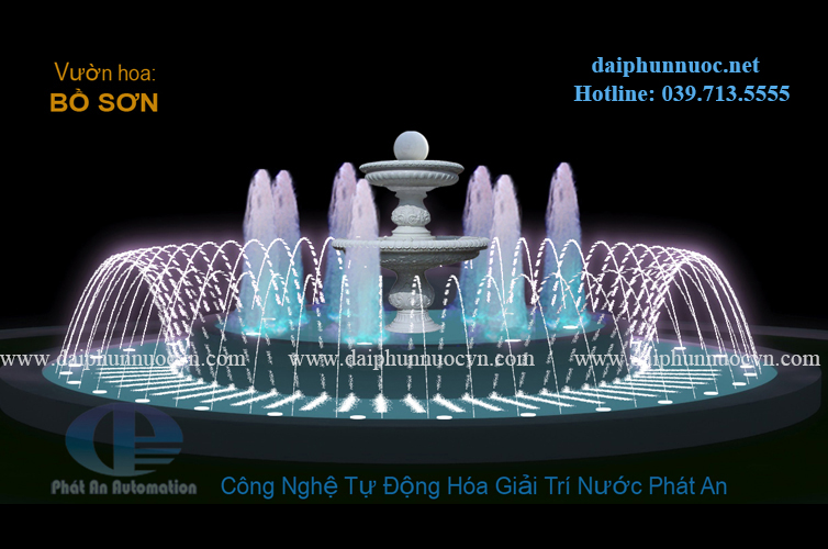 Đài phun nước vườn hoa khu Bồ Sơn Bắc Ninh