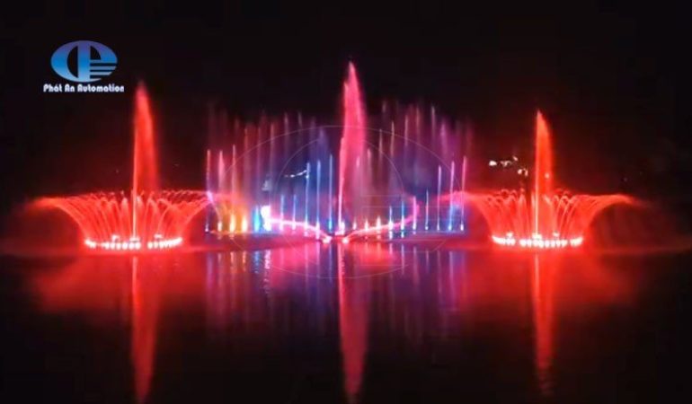 Phát An hoàn thiện công trình nhạc nước hồ Đầm Vối Yên Bái đẹp ấn tượng